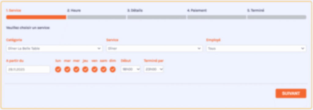 Agenda & Réservations bookly restaurant blur